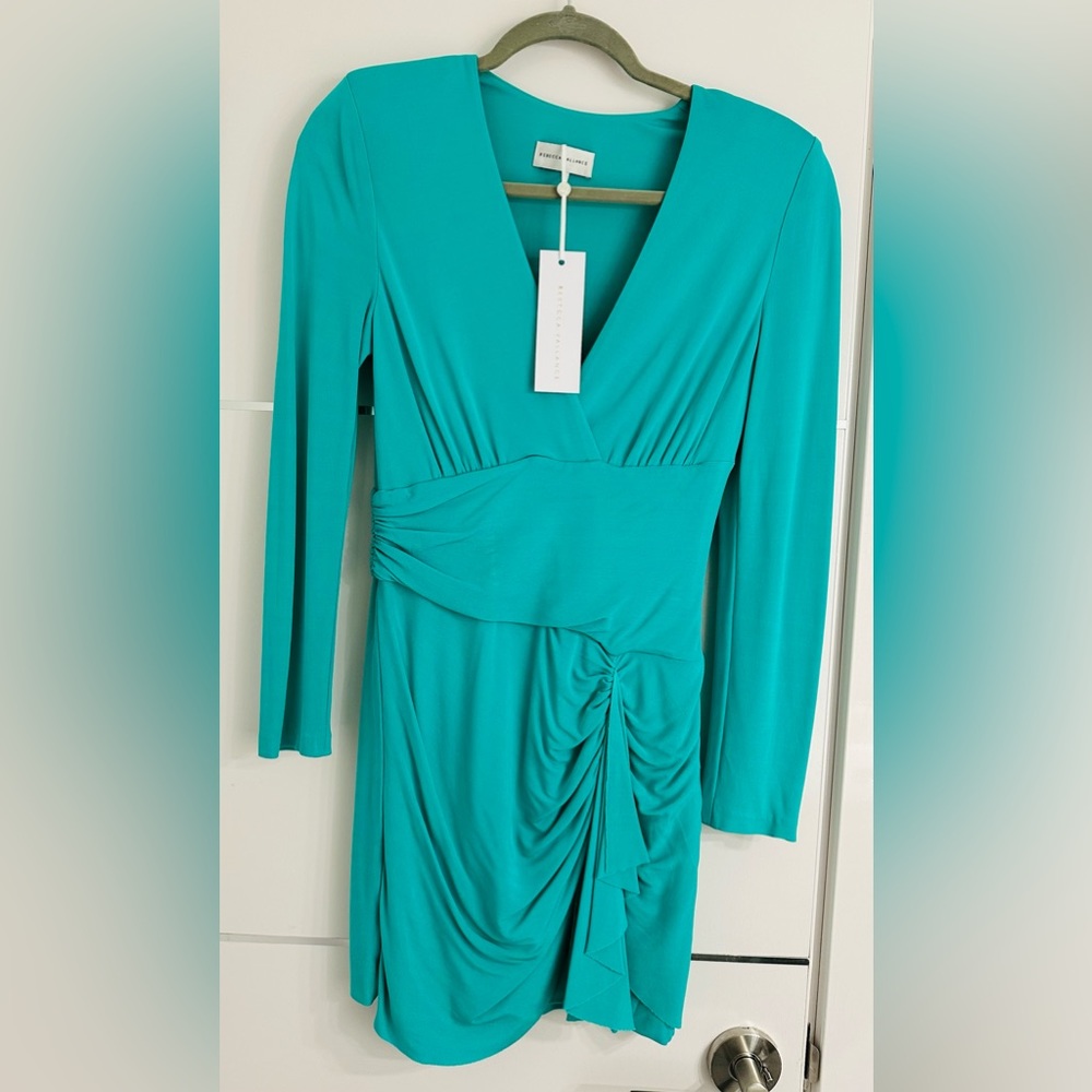 Rebecca Vallance RICCARDO MINI DRESS TURQUOISE US Size 4 Original Price $530 - Picture 5 of 10